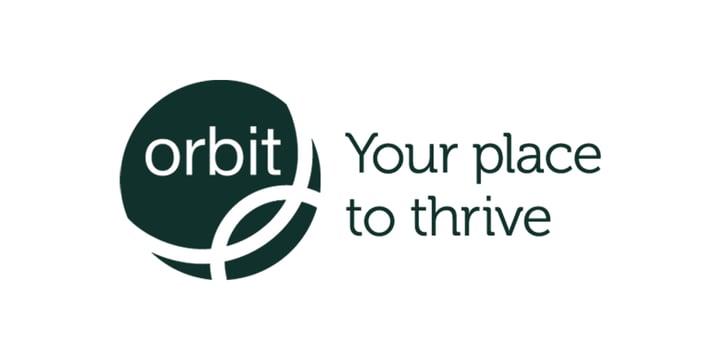 Orbit logo with slogan 'your place to thrive'.