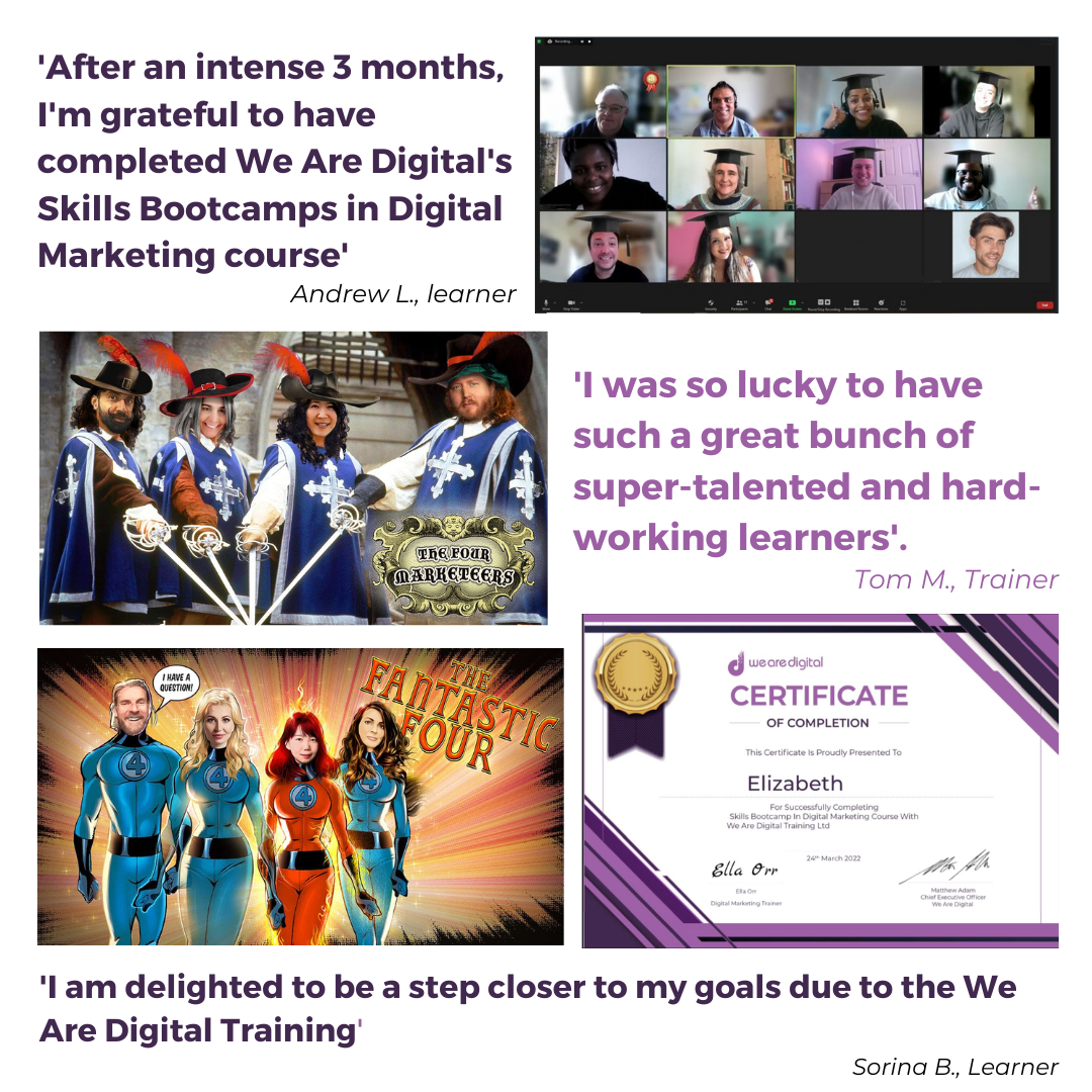 Image of what past learners and expert trainers have to say about the course.