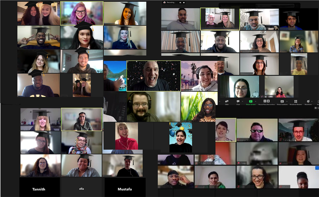 Screenshot of Skills Bootcamps candidates on a Zoom call