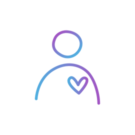 Icon of a person with heart highlighted
