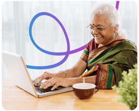 Lady using a laptop