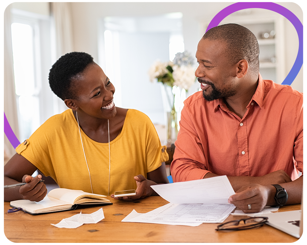 man and woman filling out paperwork