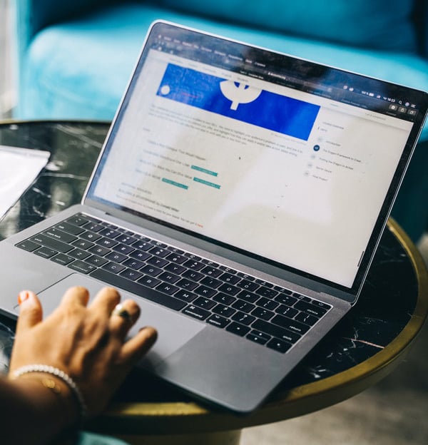 Woman using a laptop
