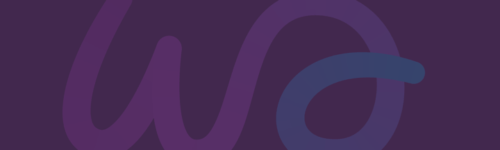 Banner with WA in calligraphic style.